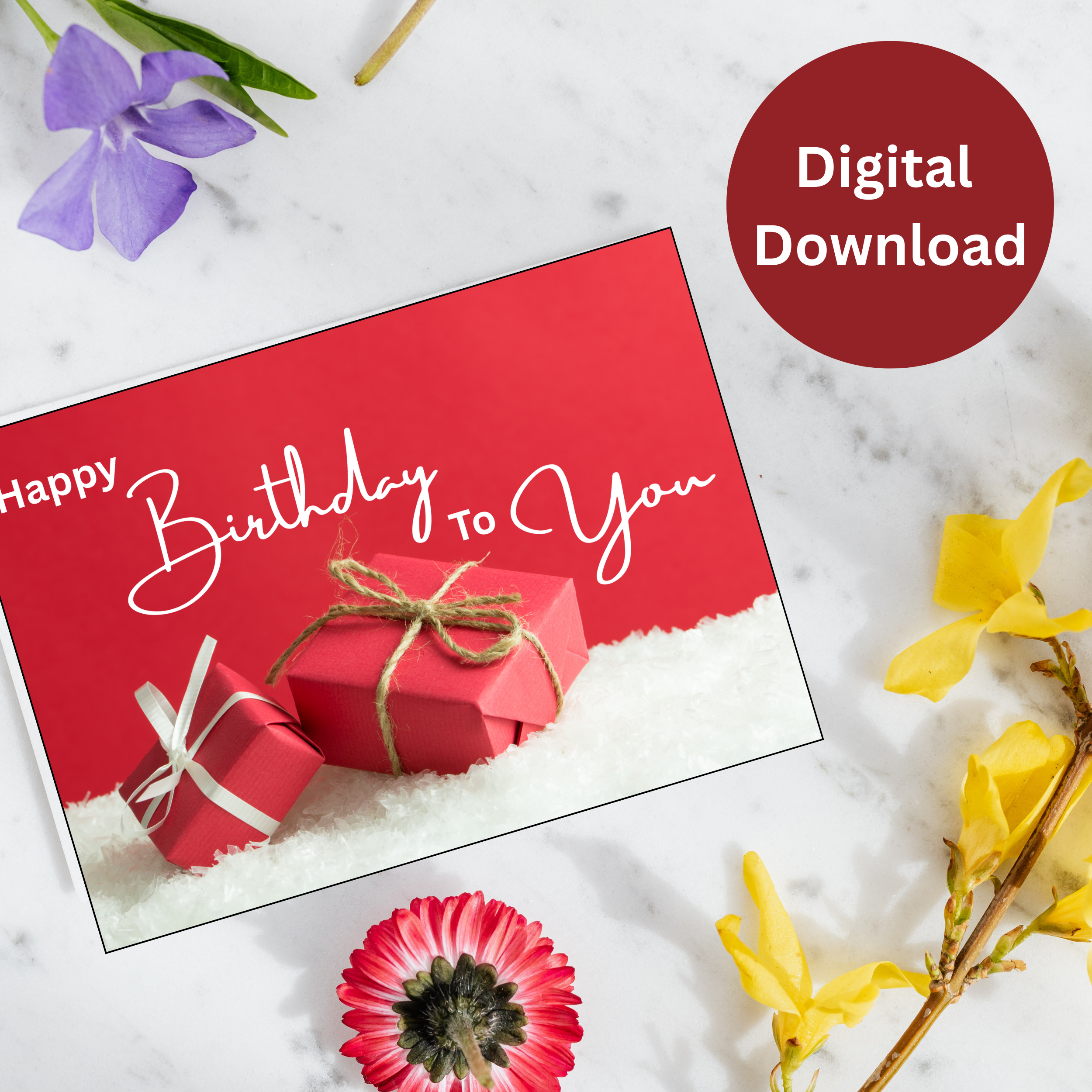 Printable Gift Design Birthday Card