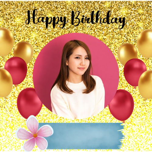 Online Birthday Card Maker with Photo and Name Edit Template