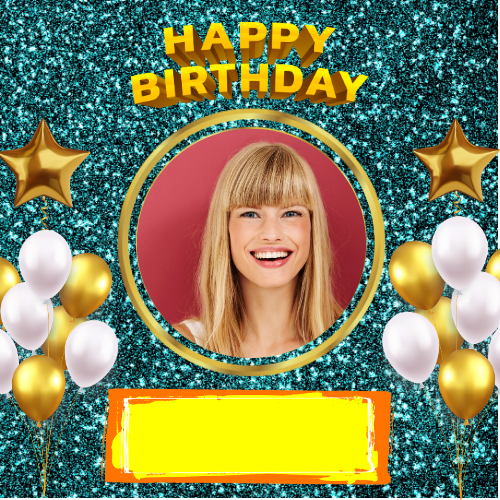 Happy Birthday Photo frame with Name and Photo Edit