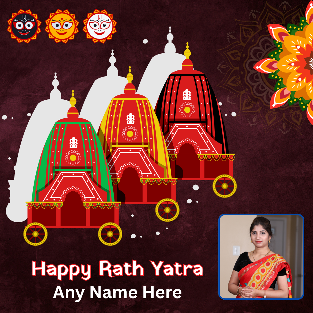 Create Online Happy Rath Yatra wishes card with Name