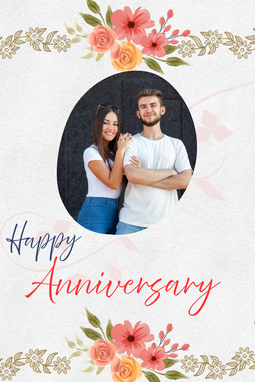 Online Anniversary Card Maker with Photo Template
