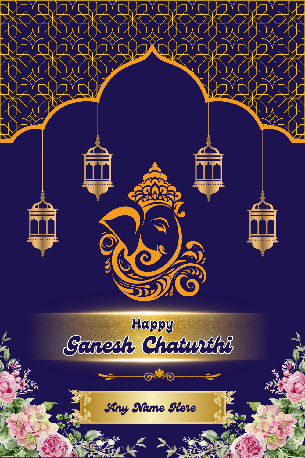 Ganesh Chaturthi Photo with Name – Free Online Maker
