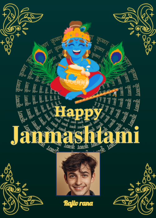 Janmashtami Wishes with Photo and Name – Create Online Free