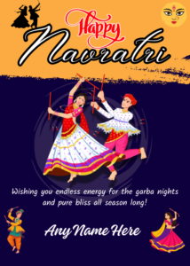 Navratri Garba Wishes Image with Name – Free Online Maker 2026